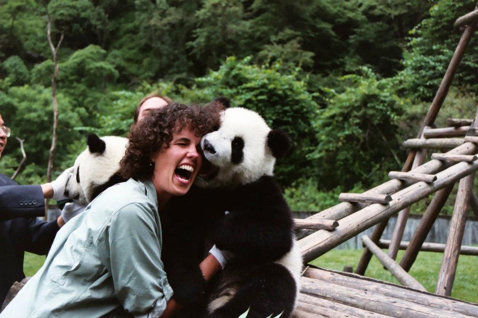 苏·尼科尔斯和熊猫