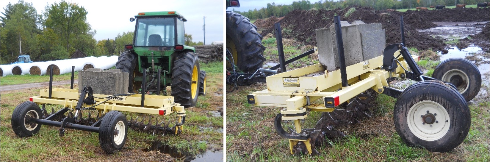 两张图片显示土壤耕作设备。