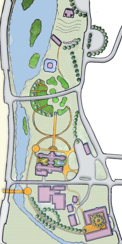 百丽岛公园曲线平面设计
